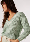 Pull de cricket en tricot torsadé, menthe, grand