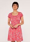 Vintage Rose Milkmaid Dress, Coral, large