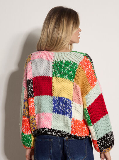 Chunky Hand-Crocheted Patchwork Jumper