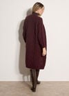 Chunky Cable Knit Longline Cardigan, Plum, large