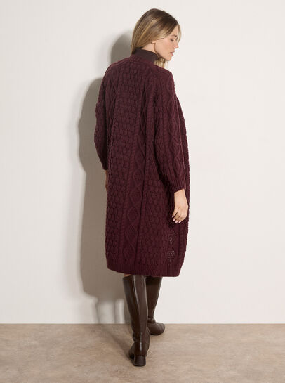 Chunky Cable Knit Longline Cardigan