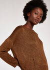 Distressed Slub Knit Jumper, Rust, large