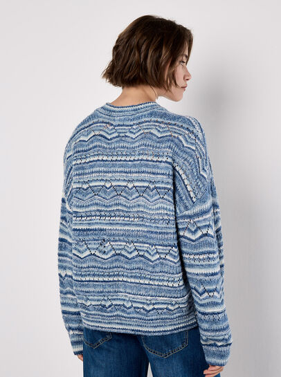 Pointelle Knit Stripe Jumper