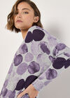 Abstract Circles Oversized Top, Purple, large