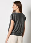 Short Sleeve Jersey Sparkle Top, Black, large