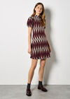Chevron Knit Mini Dress, Burgundy, large