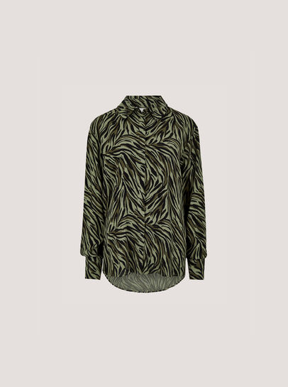 Zebra Print High-Low Shirt