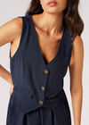 Textured Pinstripe Waistcoat, Navy, large