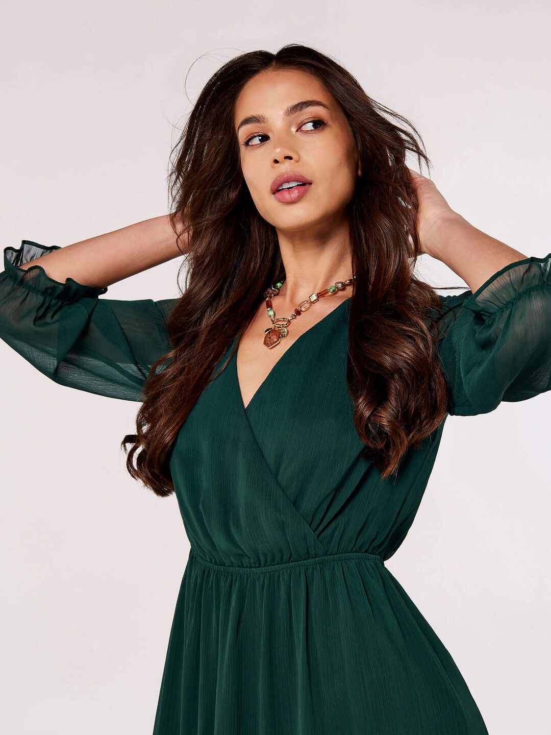Crinkle Chiffon Wrap Mini Dress Crinkle Chiffon Wrap Mini Dress