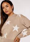 Star Cropped Jumper, Stone, large