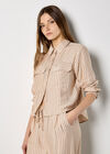 Pinstripe Boxy Shirt, Stone, large
