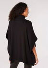 Oversized Pointelle Cape Jumper, Black, large