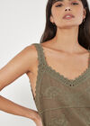Floral Embroidery Crochet Cotton Top, Khaki, large