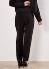 Pleat Tailored Tapered Trousers, Black, large