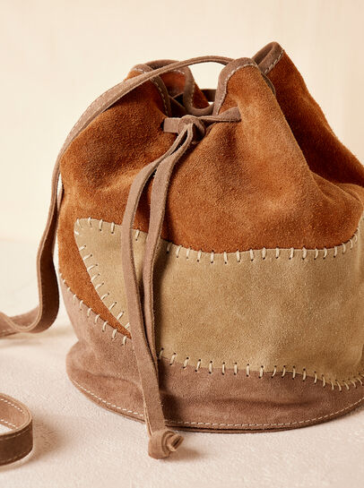 Patchwork Suede Crossbody Bag