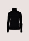 Ribbed Knit Asymmetric Cardigan, Black, large