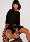 Oversized Sweater Dress, Black, large