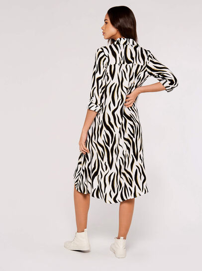 Zebra Oversized Shirt Mini Dress