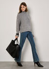 Oversized Chunky Knit Jumper, Grey, large