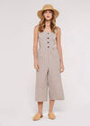Striped Button Detailed Jumpsuit, Stone, large