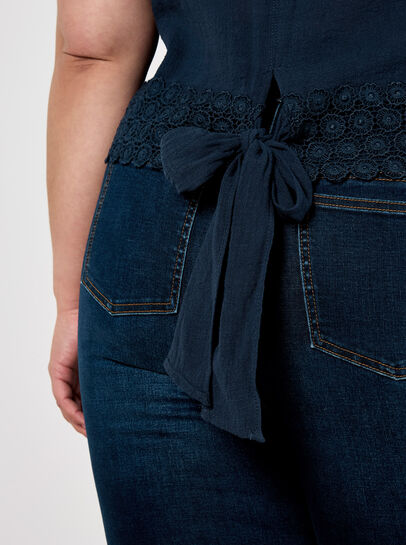 Cotton Lace Bow Top
