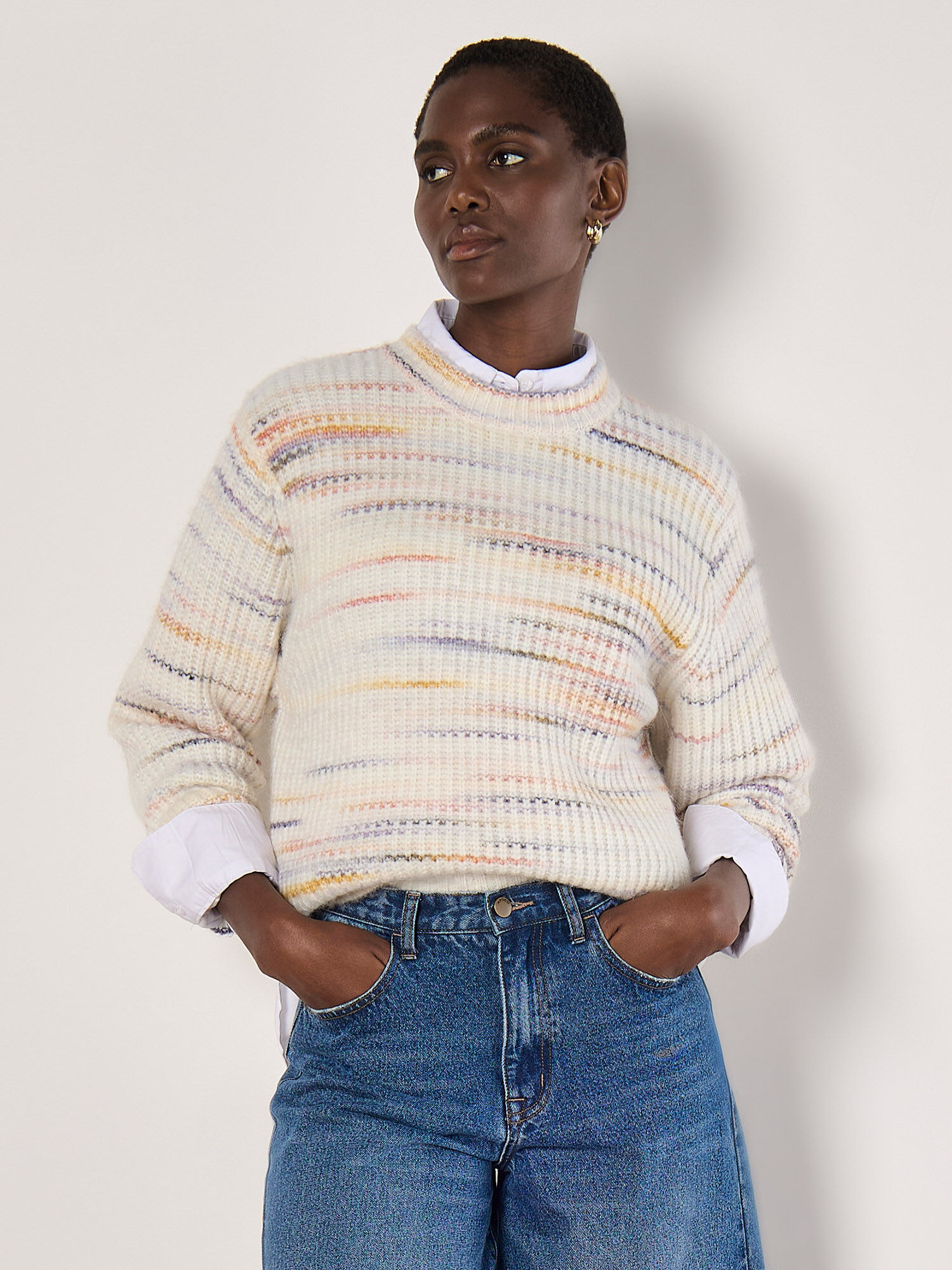 Chunky Knit Space Dye Jumper | Apricot Clothing