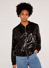 Sequin Bomber Jacket, Black, large