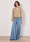 Cropped Trench Coat, Stone, large