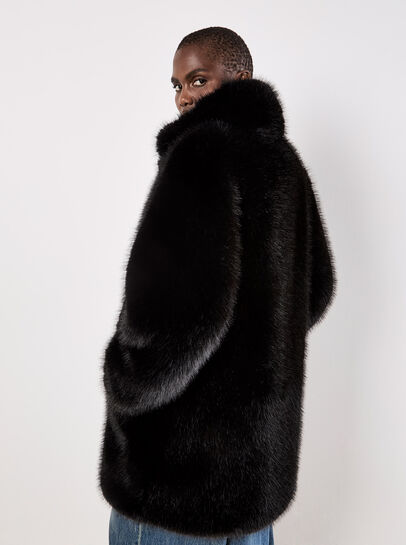 Faux Fur Longline Coat