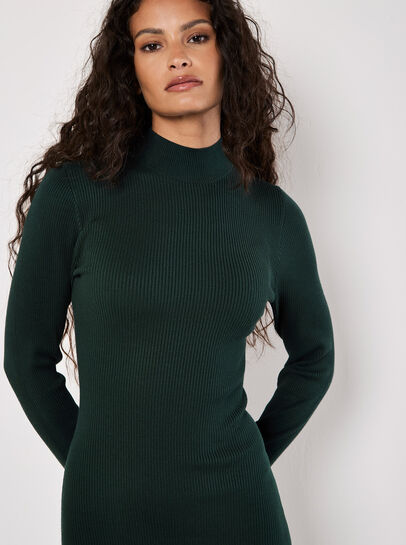 Ribbed Knit Midi Dress