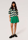 Wavy Stripe Knitted Jumper, Green, large