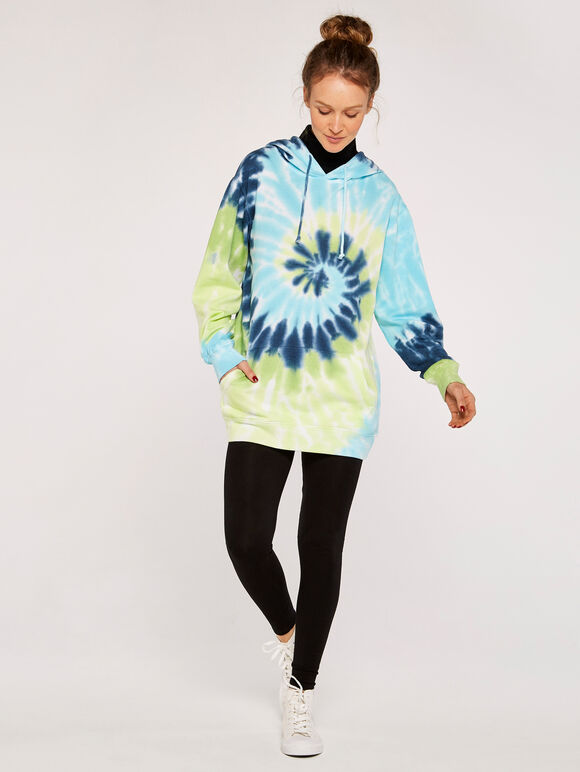 Tie Dye Hoodie, Green, large