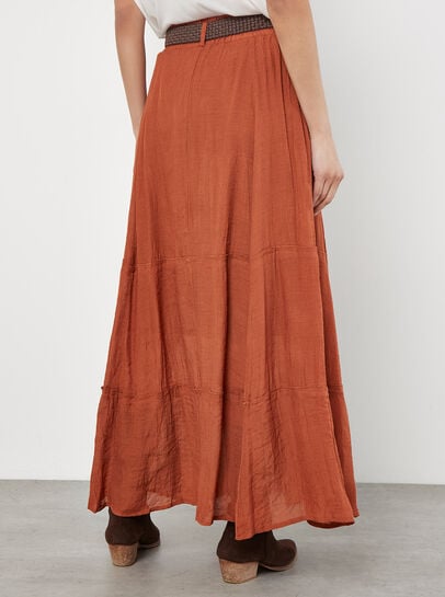 Slub Shimmer Maxi Skirt