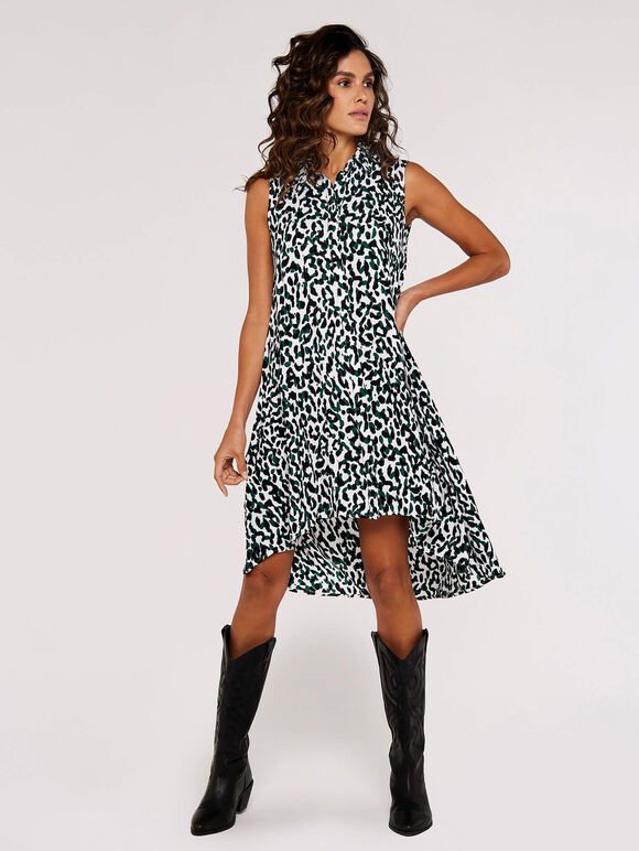 Cheetah Print  Mini Dress, Green, large