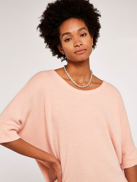 Textured Oversized Top, Pink, large