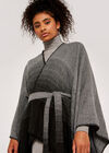 Herringbone Ombre Blacket Cape, Grey, large