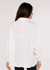 Oversized Batwing Airflow Shirt, Cream, large