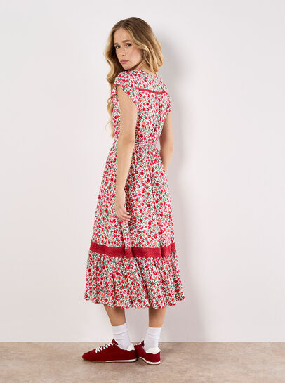 Ditsy Floral Button Down Midi Dress