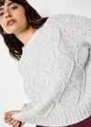 Chunky Cable Knit Crop Jumper, Grey, large