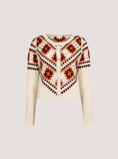 Crochet Squares Scallop Cardigan