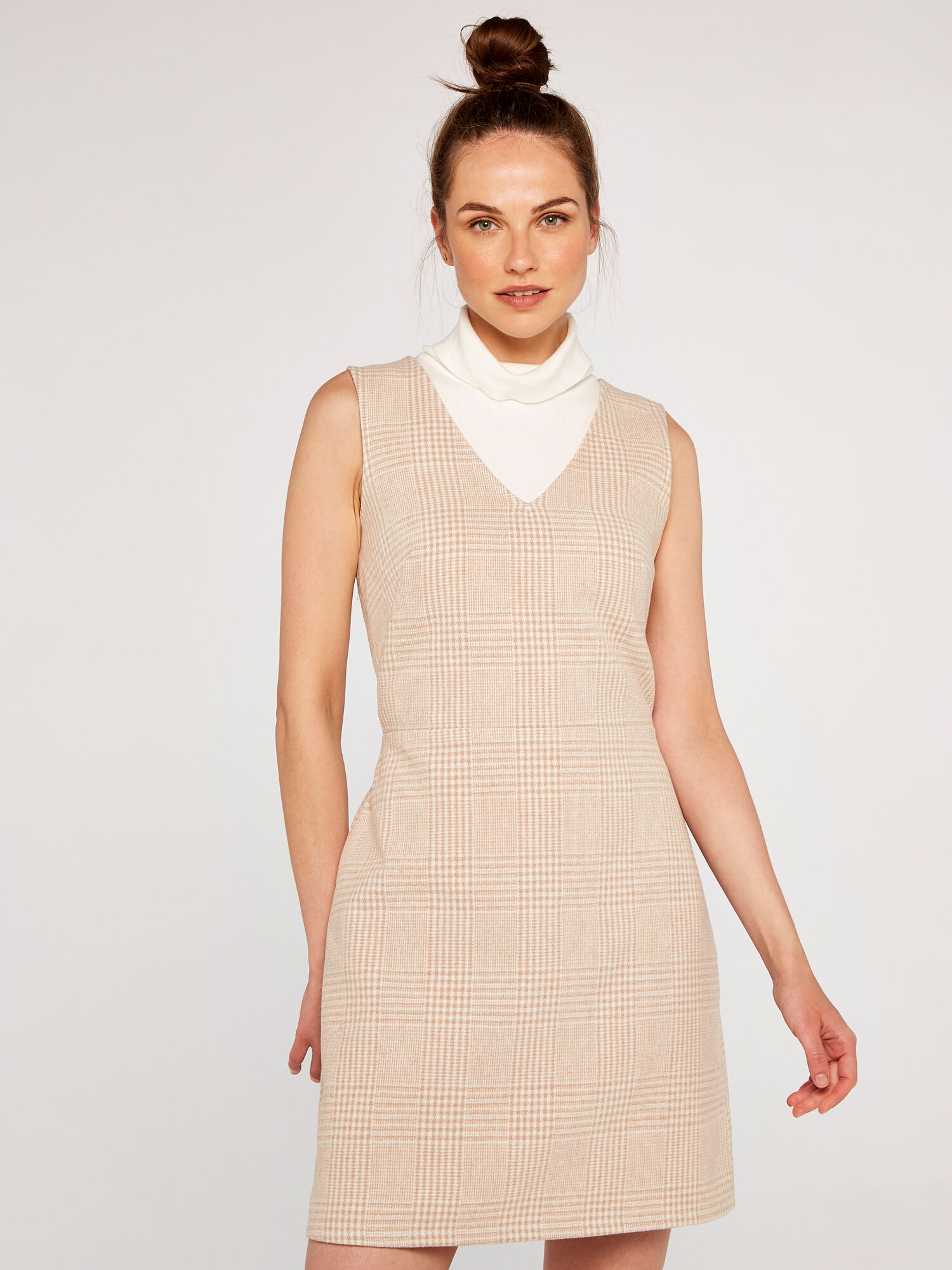 Houndstooth Pinafore Dress | Apricot UK