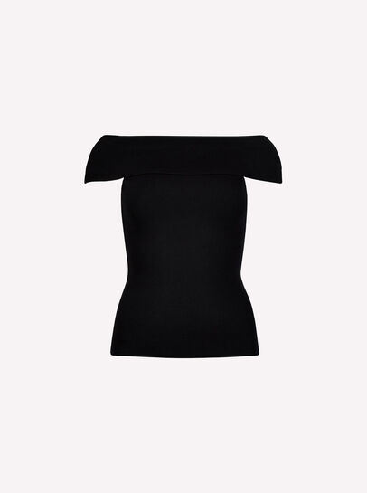 Rib Knit Bardot Top