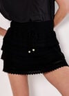 Cotton Crochet Zig Zag Tiered Skort, Black, large