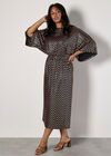 Curve Chevron Mirror Sequin Midi Dress, Brown, large