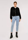 Sequin Bomber Jacket, Black, large