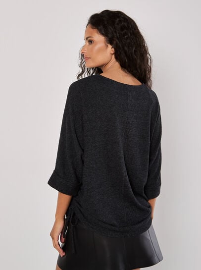 Soft Touch Drawstring Batwing Top