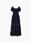 Floral Lace Milkmaid Maxi Dress, Navy, large
