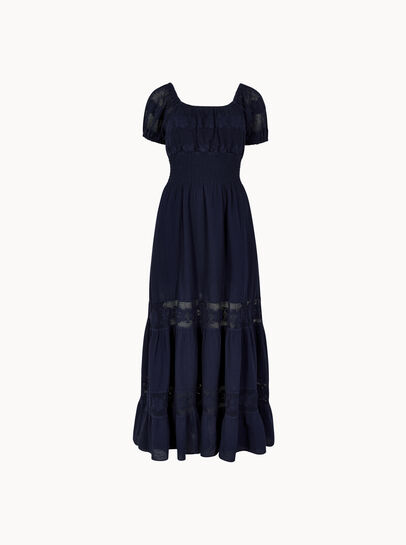 Floral Lace Milkmaid Maxi Dress