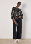 Tie Dye Stripe Top, Black, large