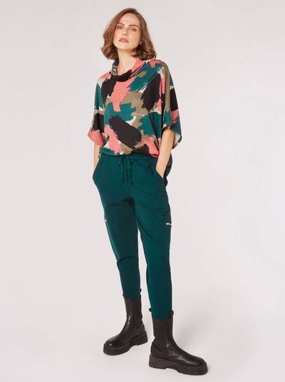 Paint Stroke Cowl Neck Top